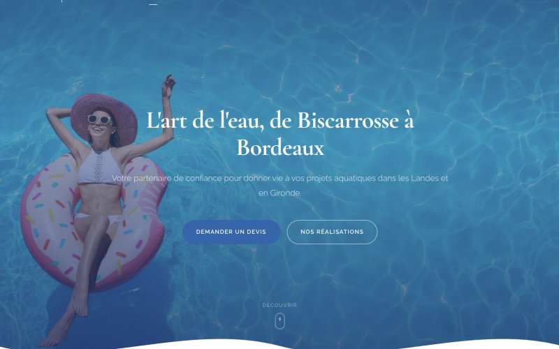 Site web Piscines Uniques